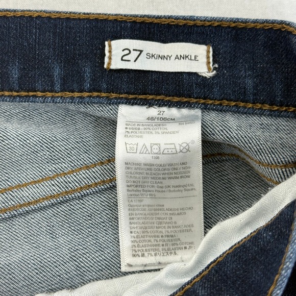 Banana Republic Skinny Ankle Jeans Dark Wash Premium Denim Women's Size 27 - Picture 4 of 14